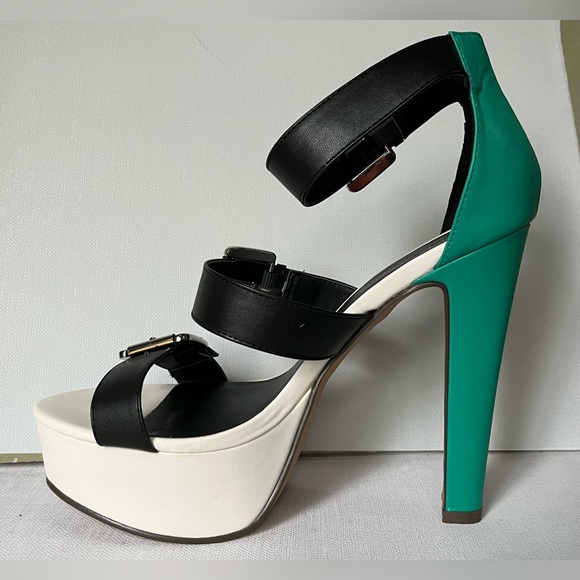 Never worn, but always admired! Green, white and black, platform. - Picture 2 of 4